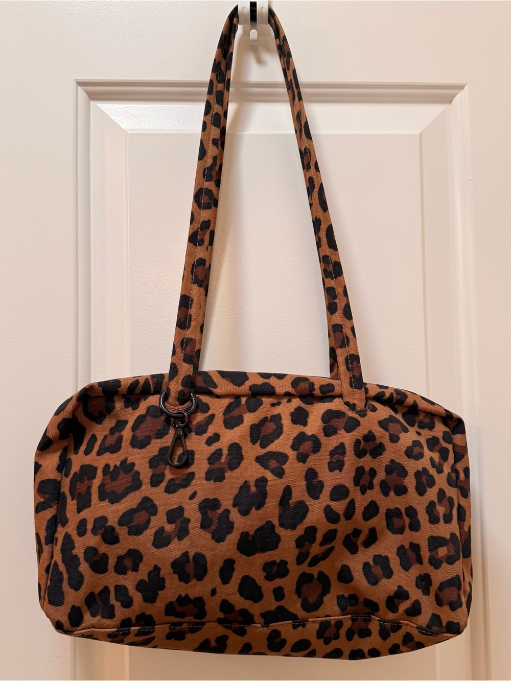 BAGGU Leopard Print Rectangular Shoulder Tote - Brown/Black - Picture 2 of 5
